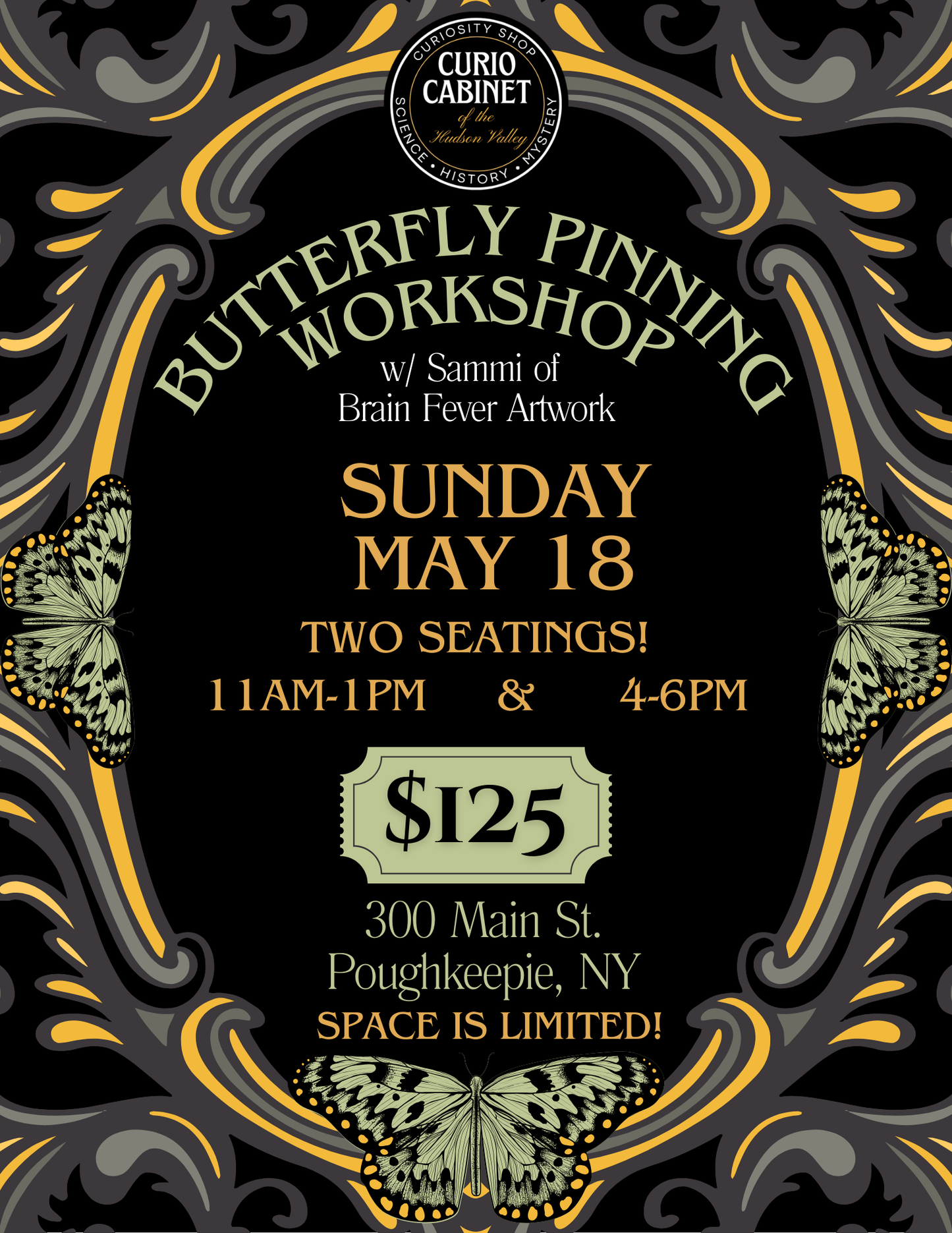 11AM Butterfly Pinning Class Ticket