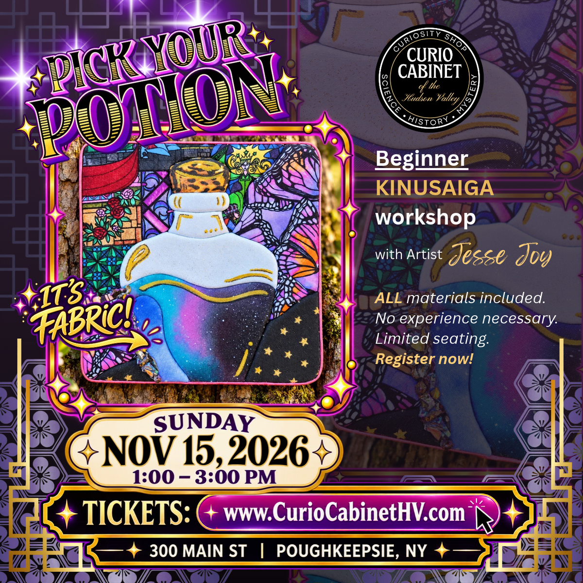 1 Ticket: Kinusaiga Workshop "Pick Your Potion"
